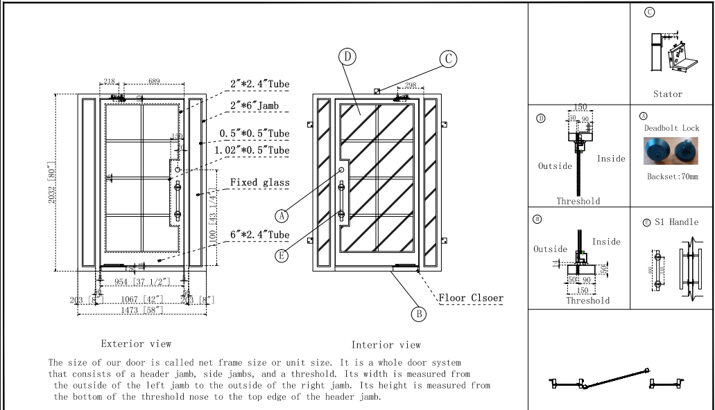 Deposit Custom Link for Damian Scott GID Iron Pivot Door-4 sets（Order Confirmation）