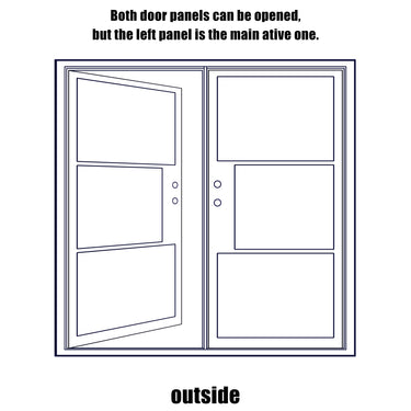 GID Iron Black French Double Front Door 72x84 Instock