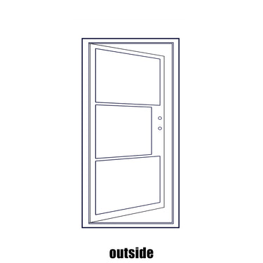 GID Iron Black French Single Front Door with Kickplate 40x96 instock