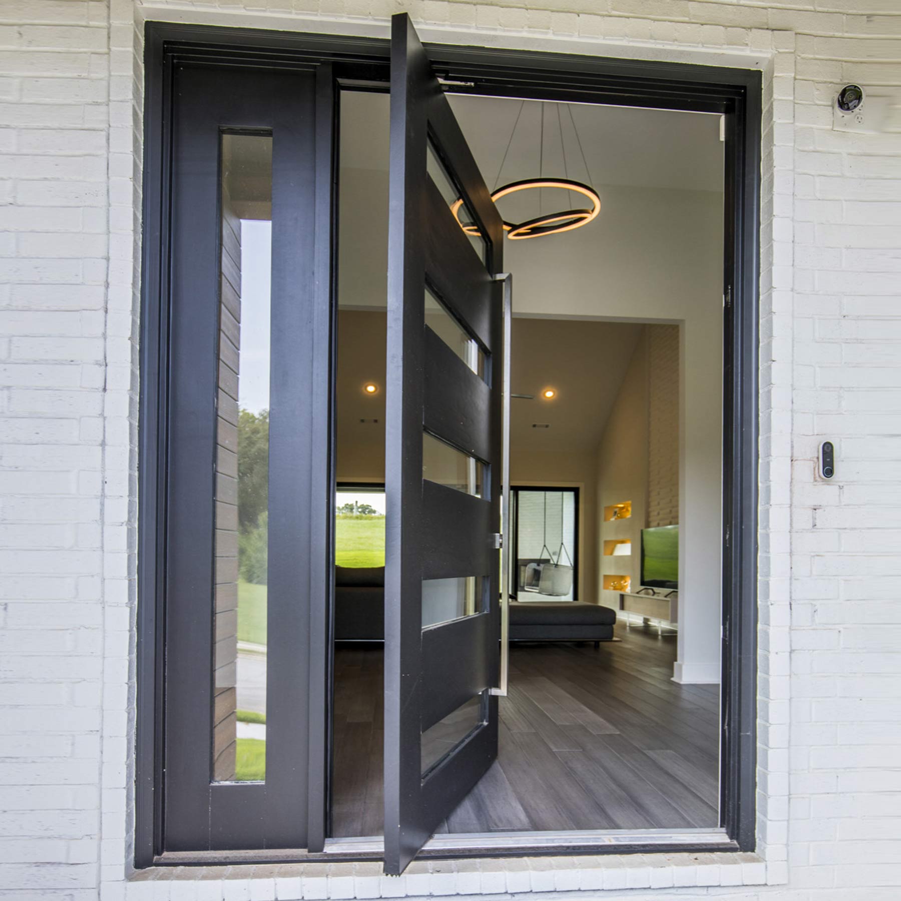 gloryirondoors custom design thick frame iron pivot doors left hand in swing