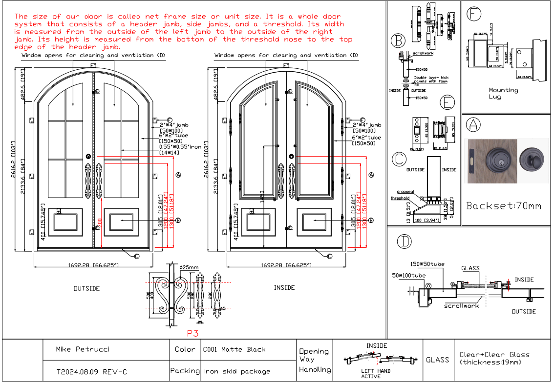 Custom Link for MICHAEL PETRUCCI GID Double Iron Front Door ED207