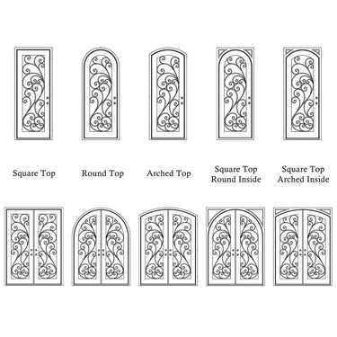 GID Thermal Break Double Iron Entry Door with Hurricane-Proof TED162 - Gloryirondoors