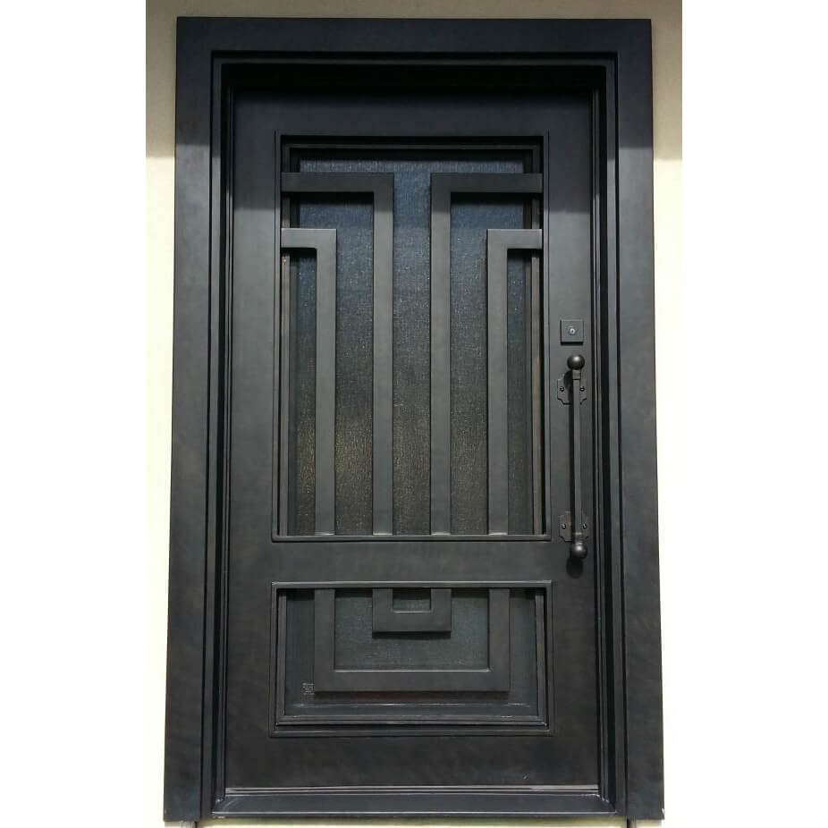 single door with square top and matte black frame