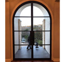 Thermal break round top black iron French double door