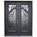 double iron door with aquatex glass and square top