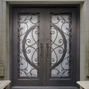 single door with square top and matte black frame