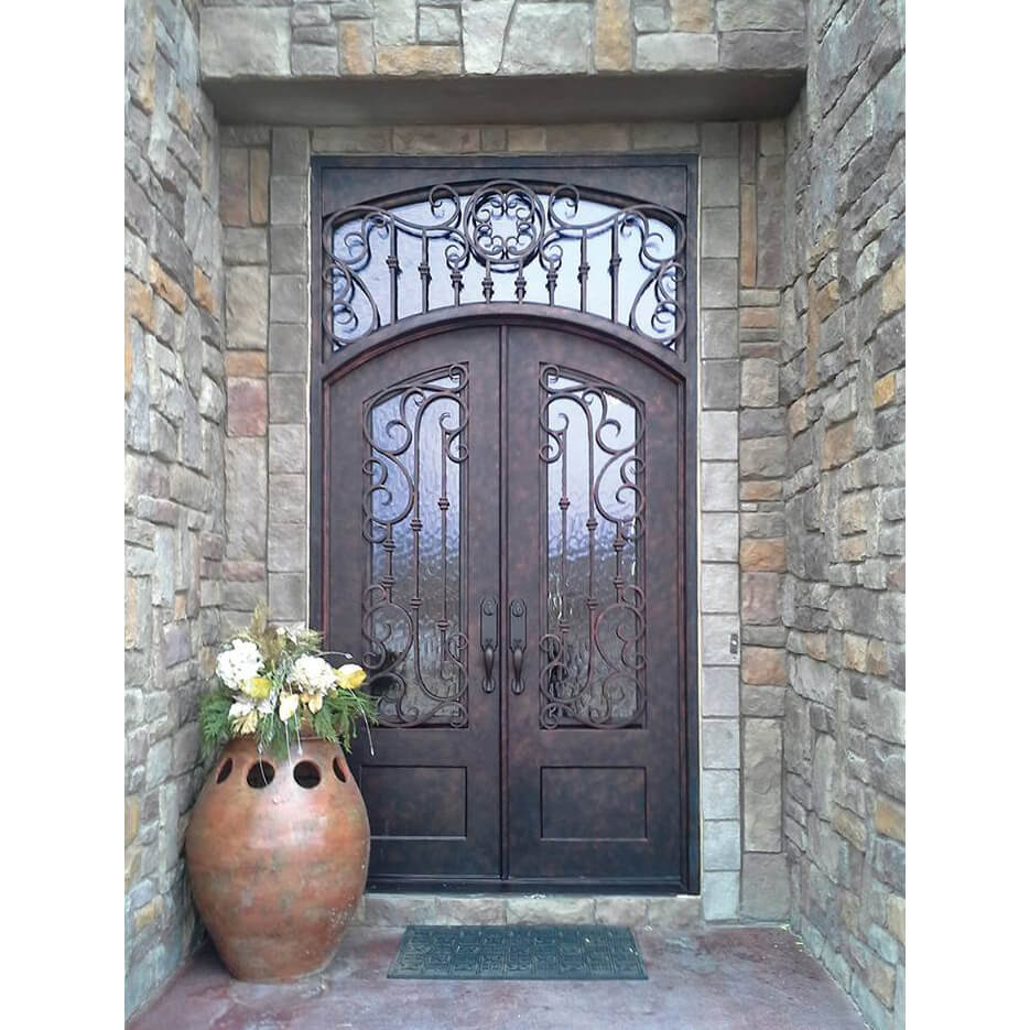 double door with square top arched inside style