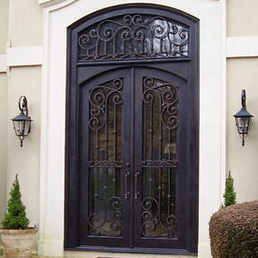 double iron door with customized size and grille