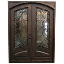 GID nice rusty style thermally broken wrought iron arched top double door