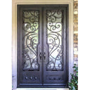 GID high quality thermally broken iron double entry door with outstanding scrollwork
