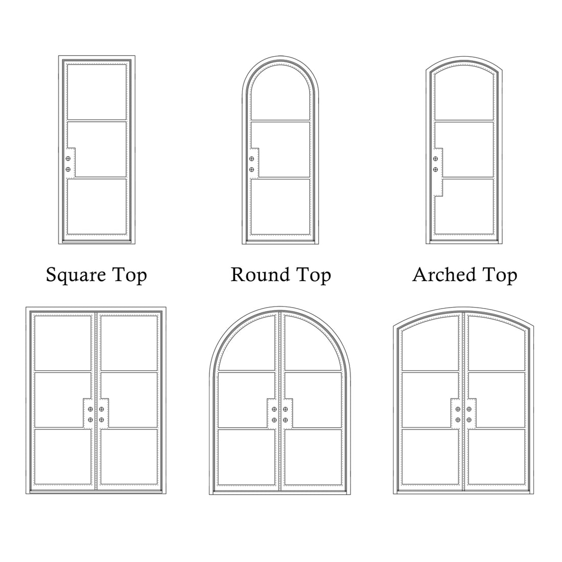 GID Large Steel French Door With Transom Expansive Clear Glass