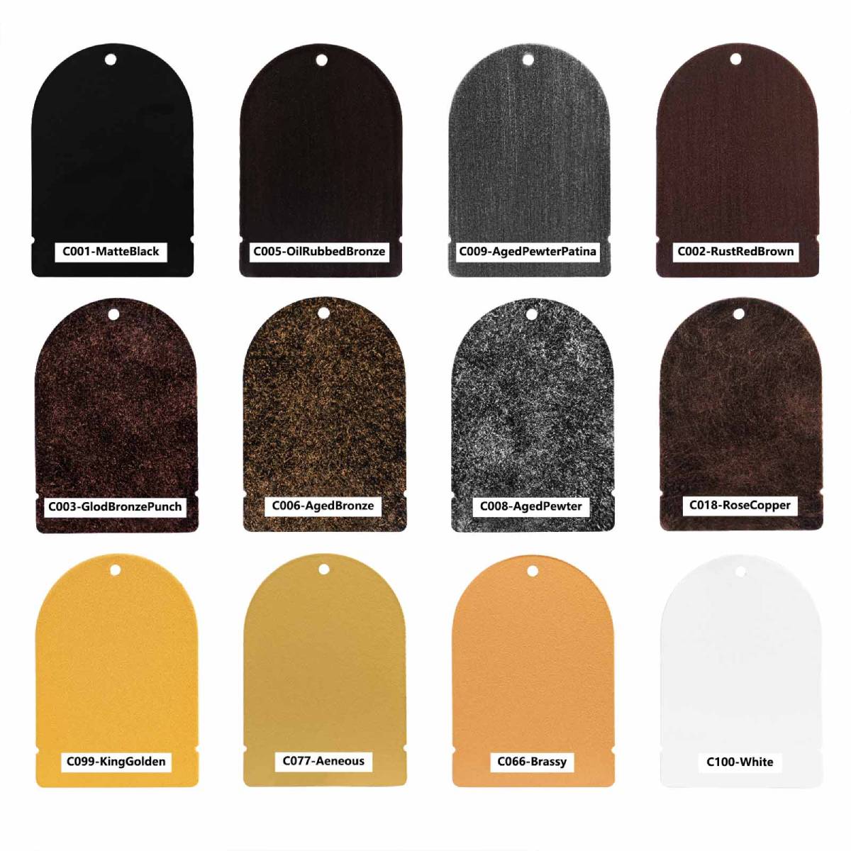 iron doors 12 color finish sample pack